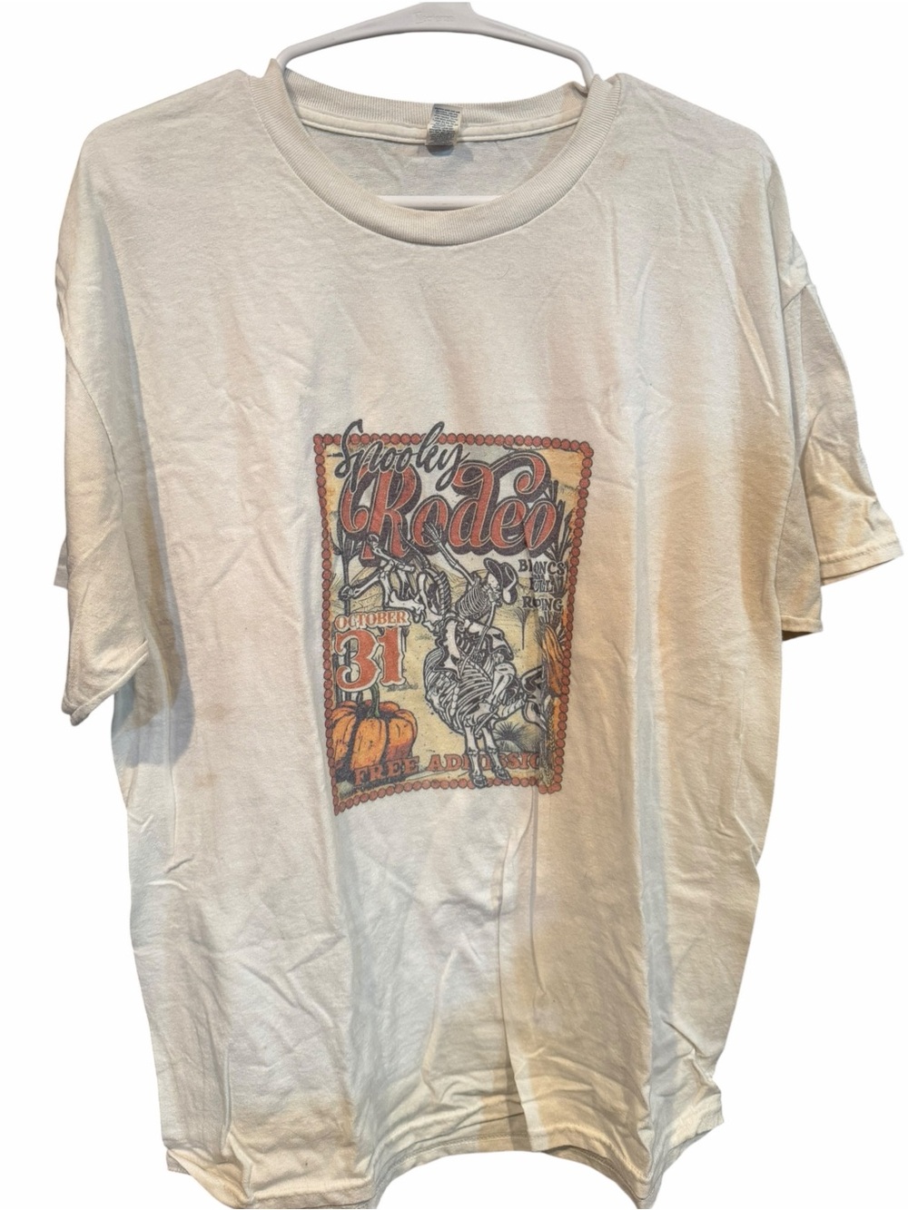 Jerzees White Graphic Rodeo Short Sleeve Tee